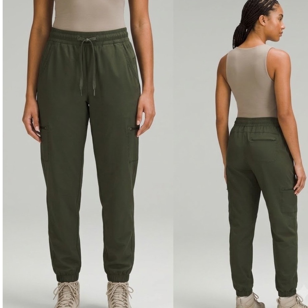 Eddie Bauer Women's Size 6 Olive Green Fleece Lined Pull-On Cargo Jogger Pants